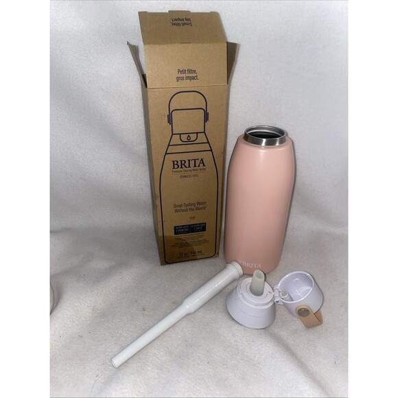 Britta Water Bottle  Stainless Steel Cup Mug 32Oz Needs Filter Used Pink Outdoor - Picture 1 of 6